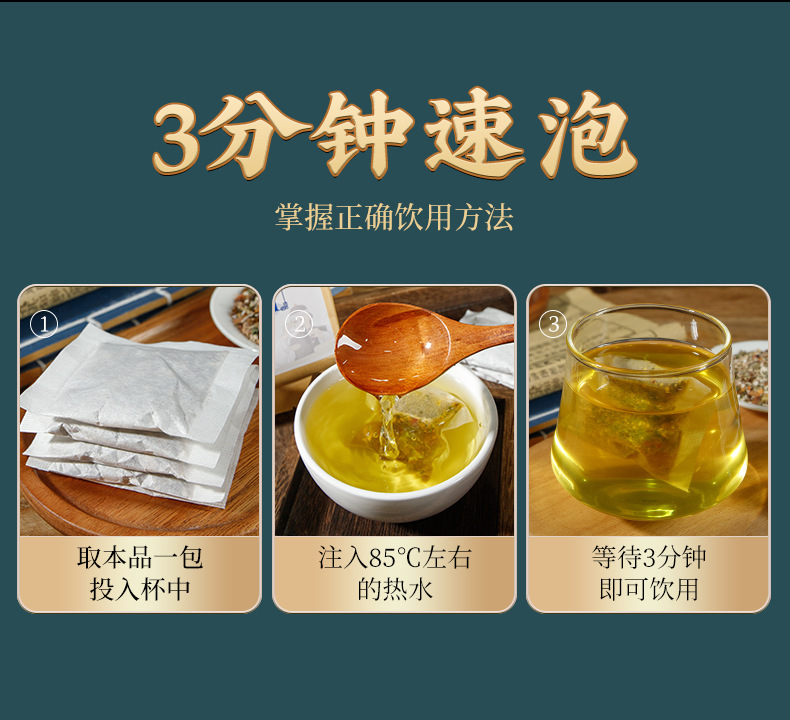 Imperata and Dandelion Clearing Tea Bai Mao Gen Qing Cha 150g Bag 30 Cold Brewed Tea Bags details