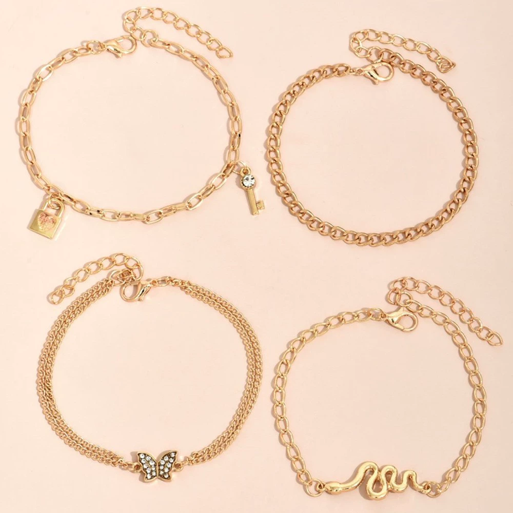 Ретро браслет на щиколотку, цепочка, фирменный комплект, европейский стиль