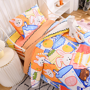 2025 New Kindergarten Pure Cotton Three-Piece Set with Core Household Bedding Baby and Child Cute Multi-Piece Set