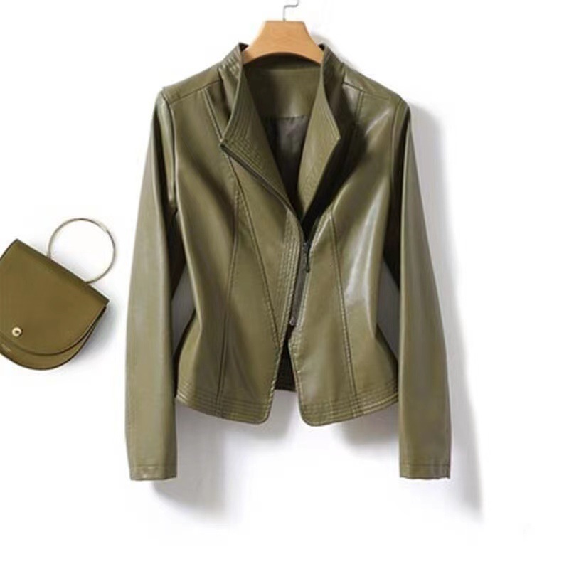 Export Foreign Trade Little Haining Genuine Leather Coat Sheepskin Women's Jacket Short Slim Fit Leather Women's Fashion