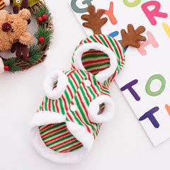 クリスマスヘラジカ犬猫暖かいベルベット枝角猫装飾ペット服犬用品中小型テディフレンチブルドッグ
