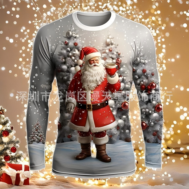 2025 European and American Cross New Style Christmas Grinch Ugly Christmas Sweater 3D Digital Printing Hooded Sweatshirt Cos