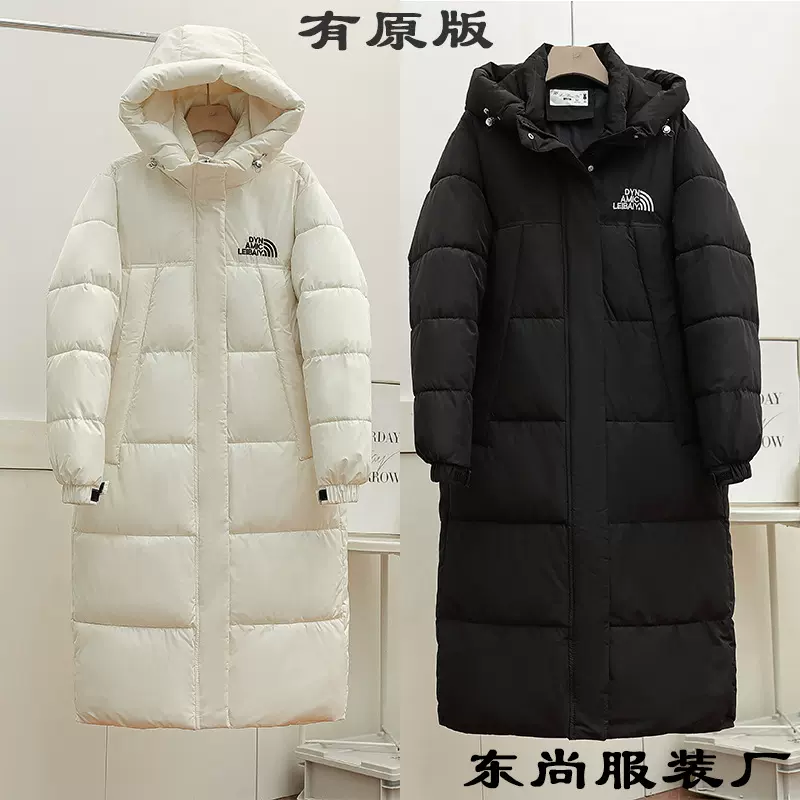 TNF 北脸男女同款羽绒棉衣长款冬装欧货宽松连帽棉服加厚棉袄外贸