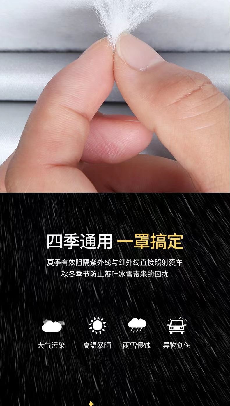 Extra-Thick Car Cover Full Cover 420D Oxford Cloth Weatherproof and Dustproof Car Cover Car Off-Road Suv Four-Season Sun Protection Car Cover