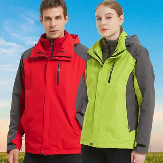户外夹克男三合一秋冬季两件套校服加绒登山服女定制工作服logo