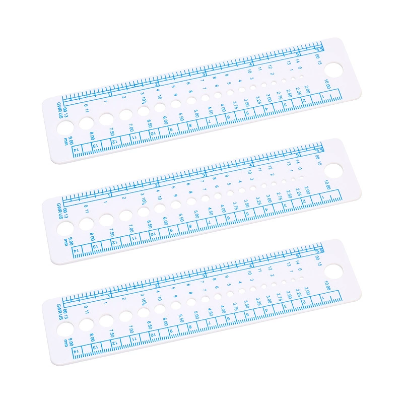 Бытовая ручная вязка фитинги линейка пластик ПВХ свиток линейки Многофункциональный трикотажный инструмент измерительная линейка с отверстием