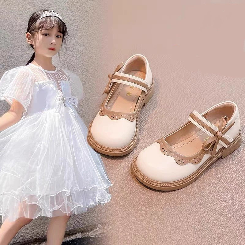 Обувь для девочек Обувь для принцессы Детская весна и осень 2025 Новый Doudou Одиночная обувь маленькая девочка малышка мягкая подошва кожаные туфли