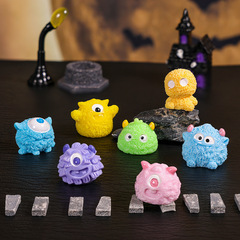 ハロウィンミニチュア装飾品小さな毛皮のモンスタードールハウスホームカーデスクトップ樹脂 diy クラフト装飾小さな装飾品