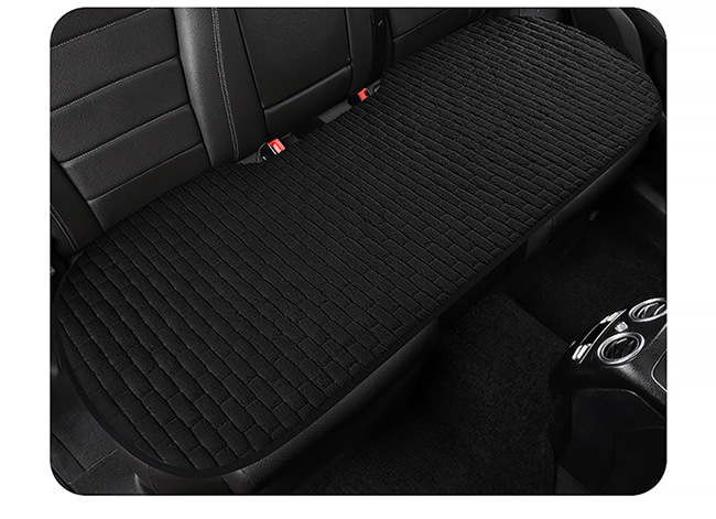 Four-Season Universal Car Seat Cushion Without Backrest, Single-Piece Plush Three-Piece Set, Non-Slip Single Rear Seat Cushion with Backrest, Winter