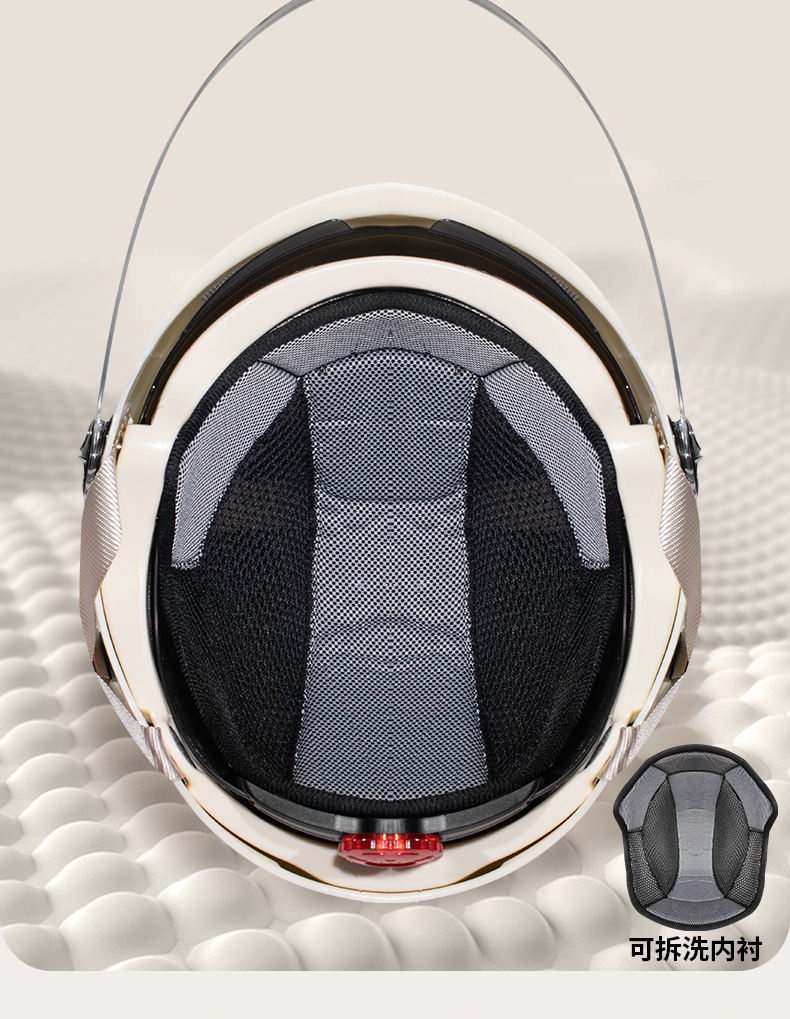 Motorcycle Helmet Female Electric Car Cute Summer Sun Protection 3C Certified Cycling Men's Battery Car Half Helmet Breathable Style