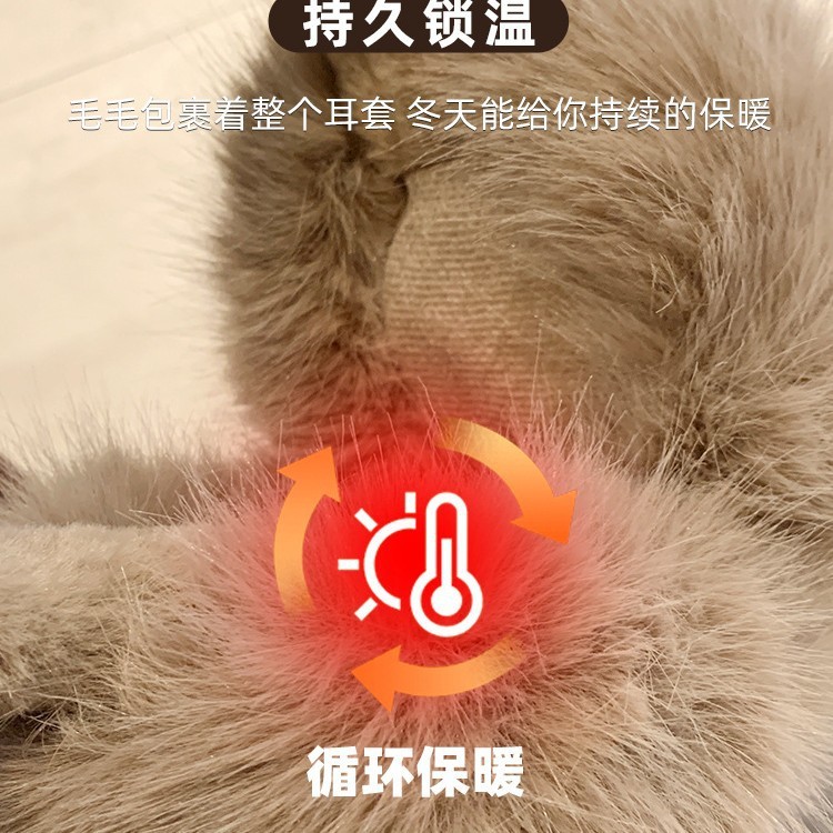 可爱星星白色毛绒耳罩女冬季可折叠保暖耳套加绒防冻护耳包耳捂子|undefined