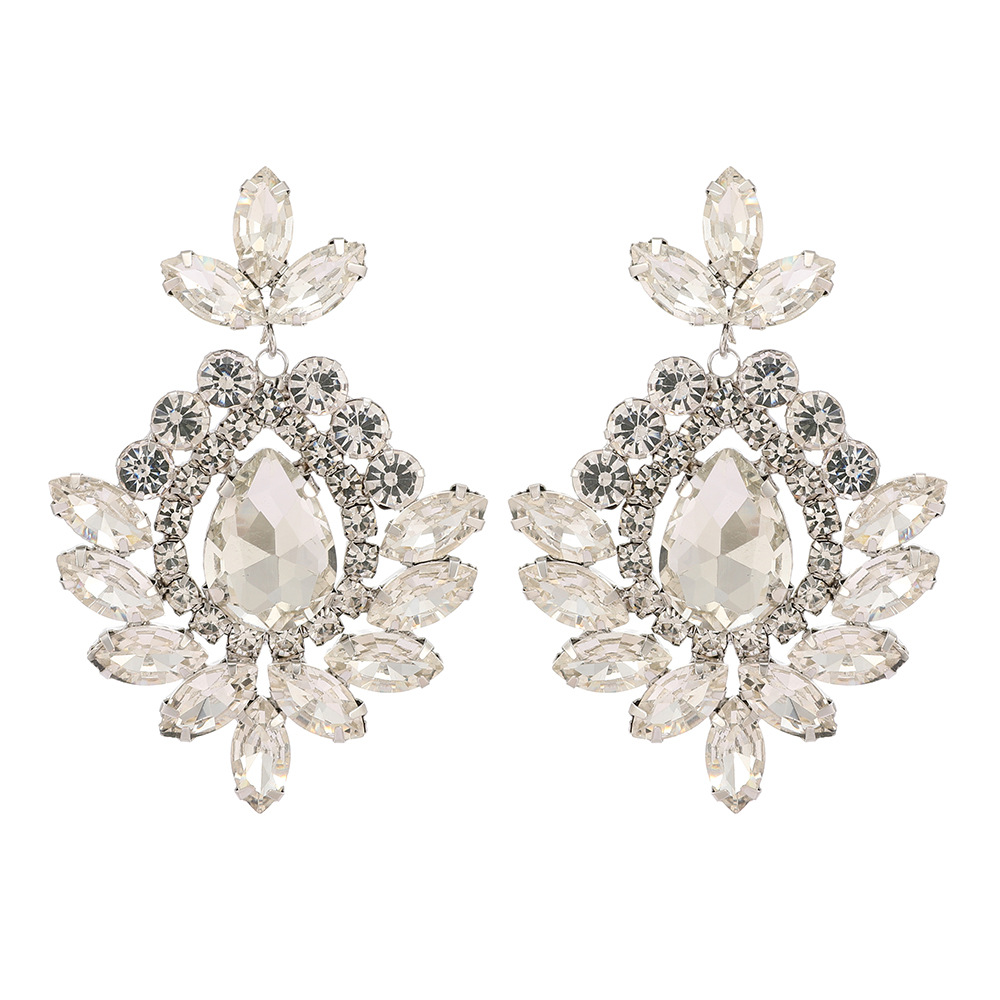 Rhinestones Inlay Material 1 Pair Retro Geometric Glass Plating Women's Drop Earrings