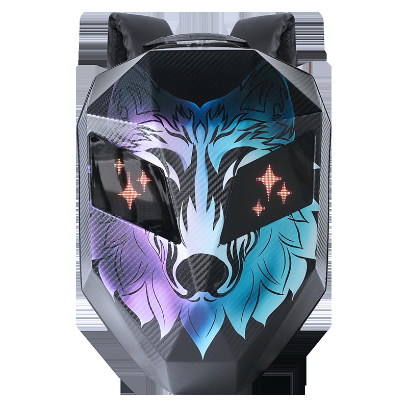 LOY bolsa de audio LED transfronteriza ojos luminosos bicicleta mochila inteligente tendencia genial fabricante de origen de casco de motocicleta