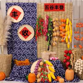 商场超市幼儿园秋收冬藏五谷丰登主题环创装饰挂串自然角晒秋布置