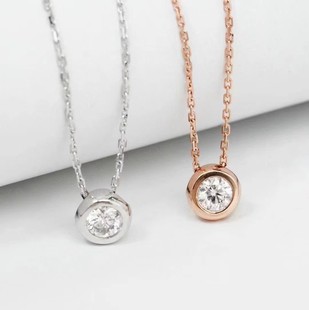 18K Gold Necklace Bubble Pendant Au750 Real Diamond Sin Girl Necklace Jewelry Diamond Gold Necklace for Women