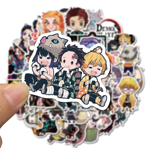 50 New Japanese Anime Demon Slayer Sticker Decals for Luggage Laptop Guitar Waterproof Sticker