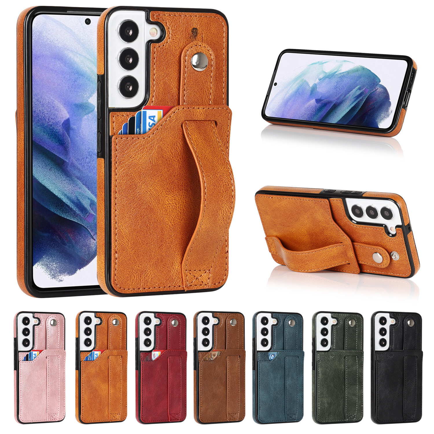 Neue S24 Handyhülle Großhandel für Samsung A53 5g Armband Schutzhülle XR Karte Handy Ledertasche_voghion.com