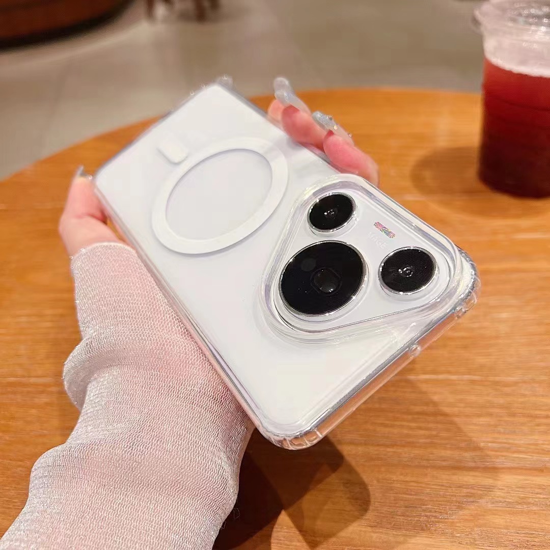 Suitable for Huawei P80Pro Transparent Magnetic Phone Case Pura70Ultra Space Case Mate70Pro Protective Cover