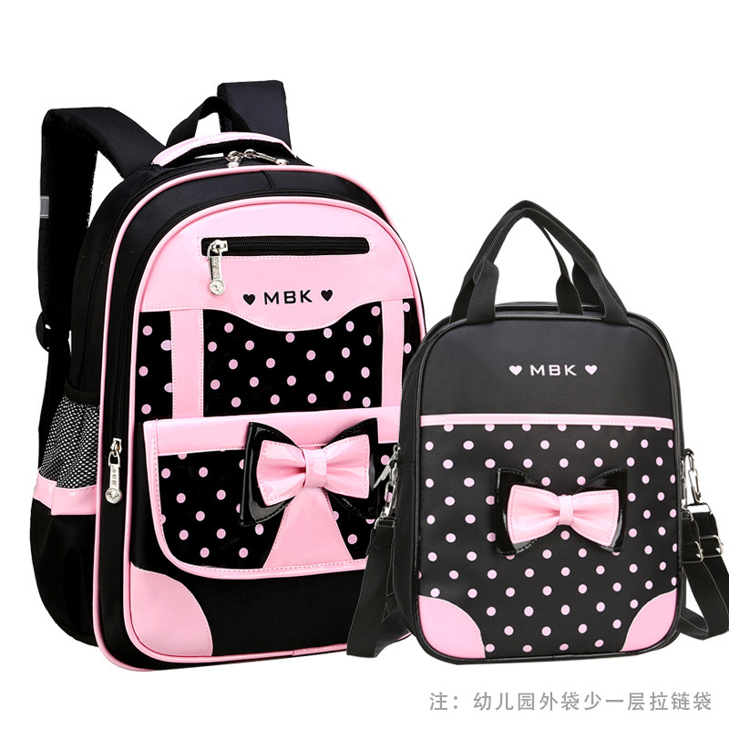 Nueva mochila de estilo coreano para estudiantes de escuela primaria Grado 1-2-3-6 niños de reducción de la carga Chica 6-9-12 años 7 mochila