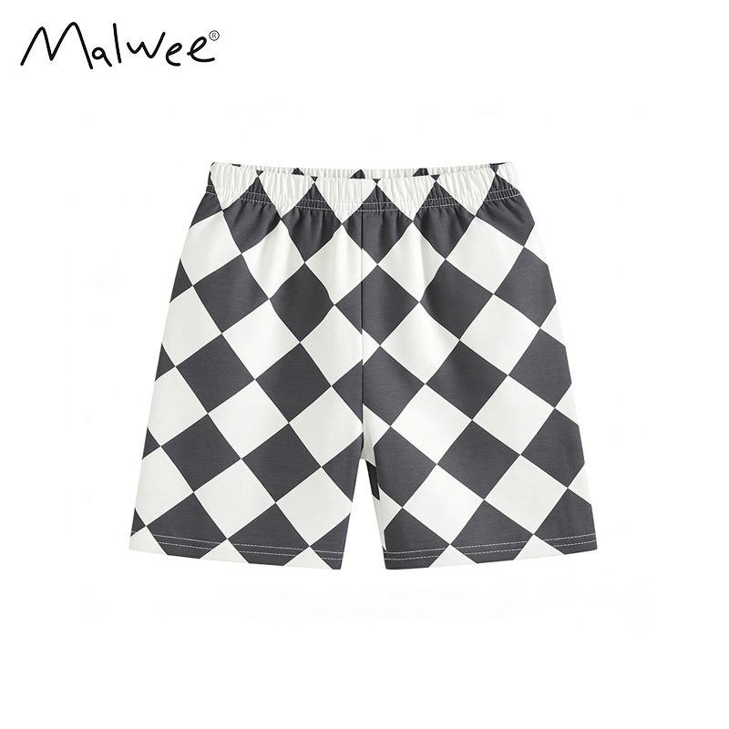 Trajes de niñas malwee transfronterizos de verano nuevos niños europeos y estadounidenses de estilo extranjero camisetas de cuello redondo de dos piezas