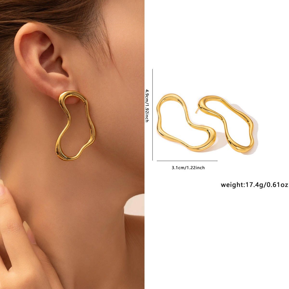 Pendientes de acero de titanio transfronterizos para mujer, lujo ligero, sentido de alta gama, temperamento retro de nicho, pendientes que no se desvanece, pendientes de todo fósforo al por mayor