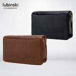 LUBINSKI烟斗包便携牛皮三斗包拉链多功能鲁宾斯基烟斗配件放置包