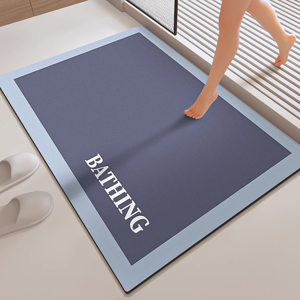 Alfombrilla de baño Alfombrilla absorbente de baño de barro de diatomeas en la puerta Alfombrilla antideslizante suave para el hogar de secado rápido