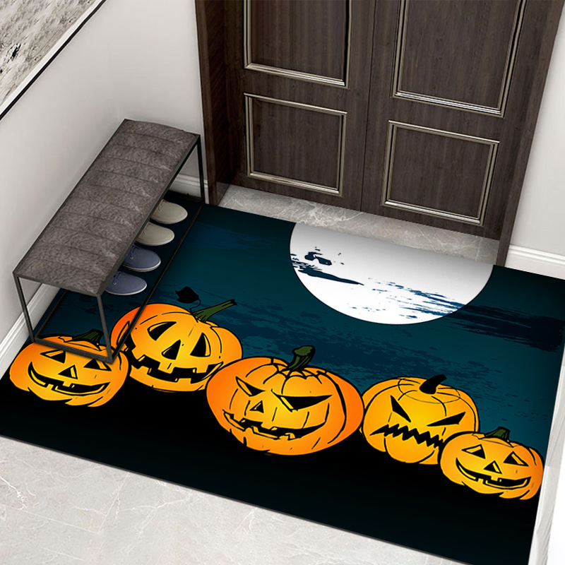 Fábrica transfronteriza alcantarilla cubierta de alcantarilla alfombra de payaso estera de la puerta de Halloween cráneo diseño fantasma cara estera del pie estera del baño