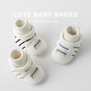 Newborn Infants 0-1-2 Years Old Cotton Pre-Step Shoes Spring and Autum Indoor Non-Slip Toddler Floor Socks Shoes