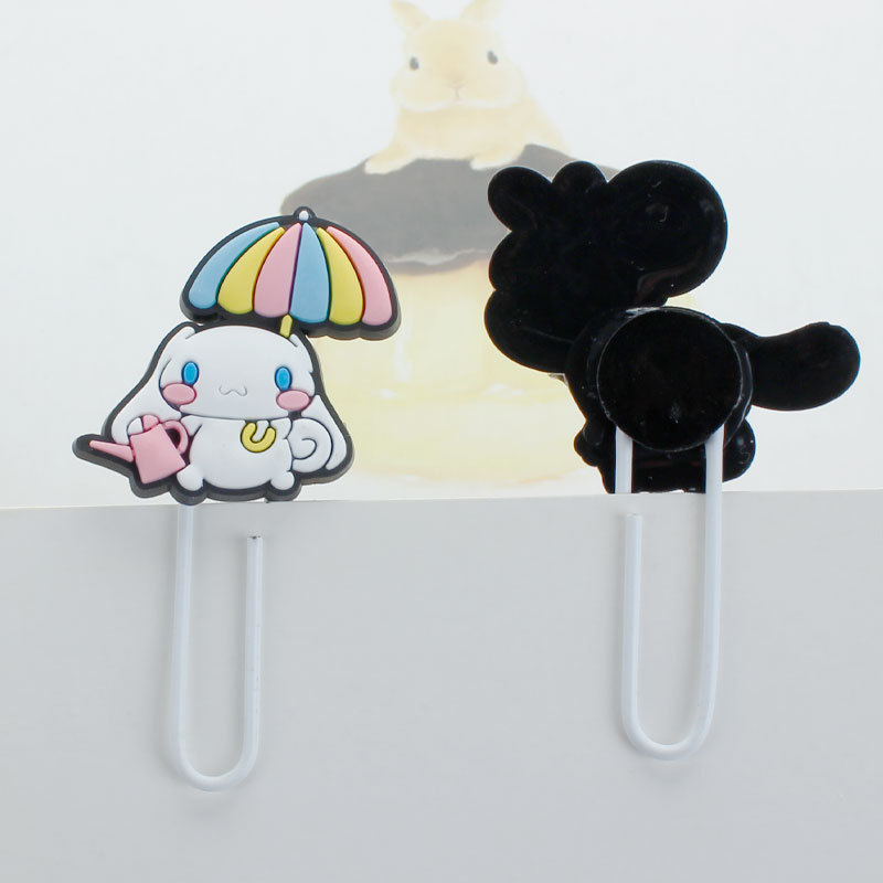 U-tipo encantador dibujos animados PVC pegamento blando marcadores de curva metálica pin papelería estudiantes de color papel de papel