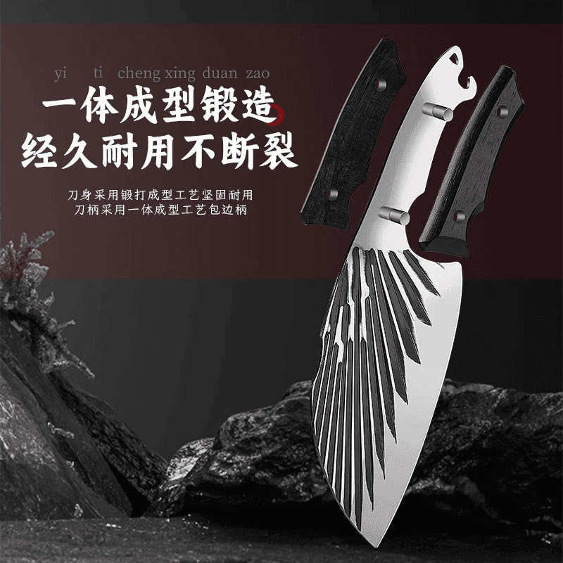 Cuchillo de cocina de acero inoxidable cuchillo de cocina de corte de dormitorio cuchillo de cocina forjado cuchillo de cocina afilado martillo corte