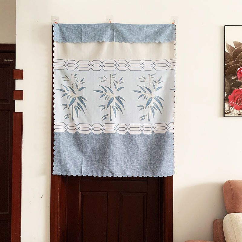 Four-Season Fabric Short Door Curtain for Kitchen and Bathroom, Partition Curtain, Printed Half-Door Curtain, Household Indoor Door Curtain Supply