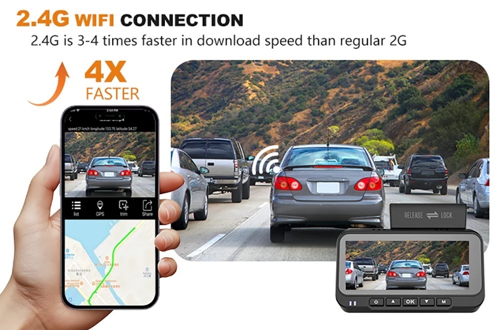 Clearance Sale 50% off 4K Car Camera Dashcam with Built-In Wifi Gps 3.19“ Ips Screen