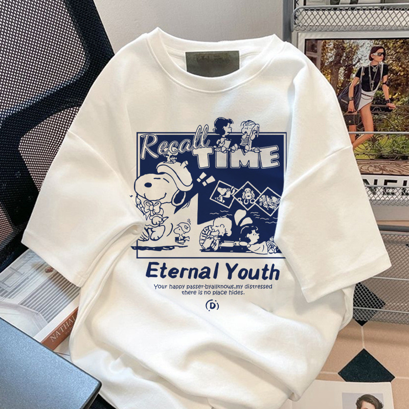 跨境美式复古短袖T恤潮流韩版修身上衣服潮流时尚休闲透气打底衫