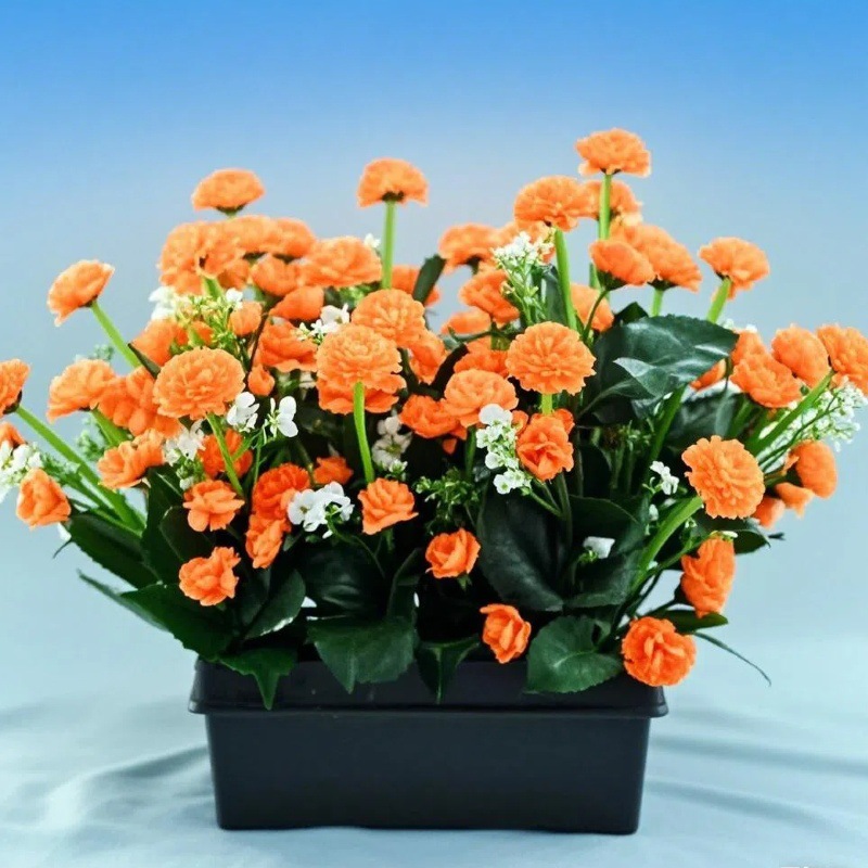 Pantalla de simulación de clavel bonsai flor de seda conjunto de flores falsas sala de estar decoración del hogar flores falsas