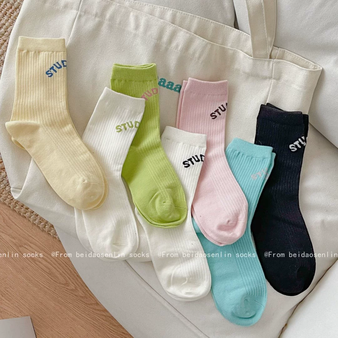 Т socks (Trend) японский стиль, пряжи комбо хлопок средней длины, универсальный размер