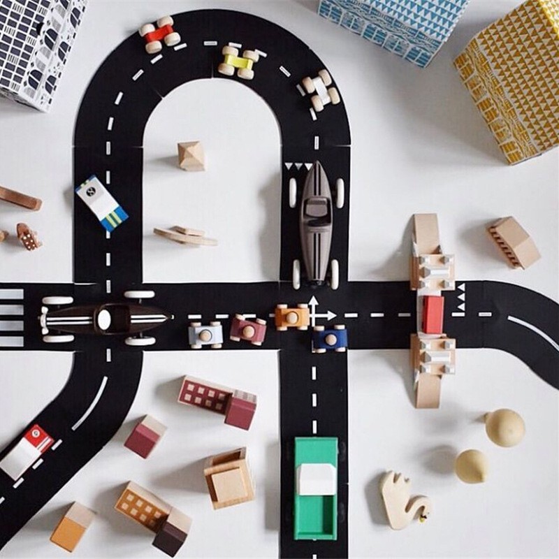 イン子供の車の高速道路スプライシングトラックパズルおもちゃ高速道路構築 PVC ソフトゴムおもちゃ|undefined