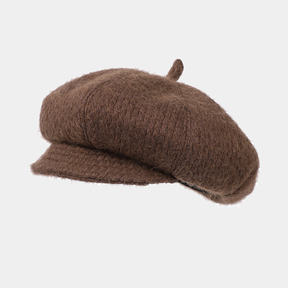 Ins nuevo sombrero de ocho ángulos de color sólido para mujeres nicho japonés diseño retro versátil sombrero de lengua corta sombrero pintor
