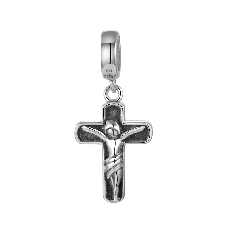 1 Piece Simple Style Cross Sterling Silver Plating Inlay Pendant Jewelry Accessories display picture 2