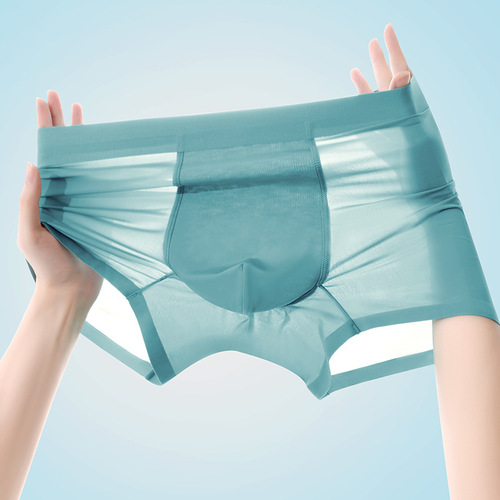 120S Ice Silk Seamless Men's Underwear Men's Breathable Antibacterial Crotch Large Size Boxer Shorts Summer Thin Section Wholesale Customization