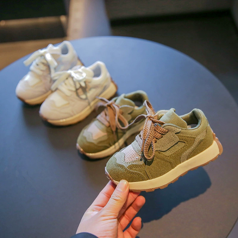 Детская обувь для папы, новинка весны 2024 года, нескользящая универсальная повседневная обувь для девочек на шнуровке для маленьких и средних детей, спортивная обувь для мальчиков