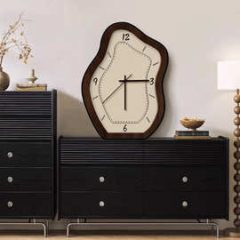 中古风摆件客厅时钟复古创意艺术挂钟静音钟表餐厅挂墙家用放台式
