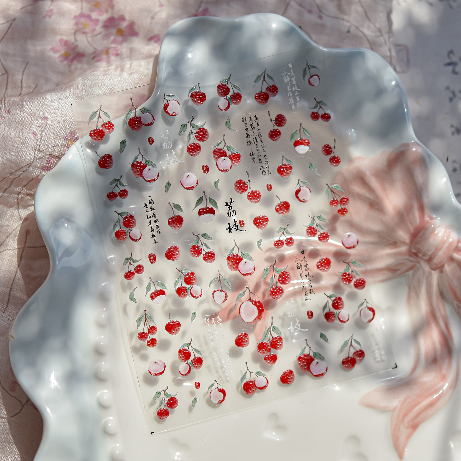 Nail Art New Jelly Changan Litchi Nail Art Sticker suave para hombres hielo a través de las pegatinas de uñas Fairy Wind Material de frutas