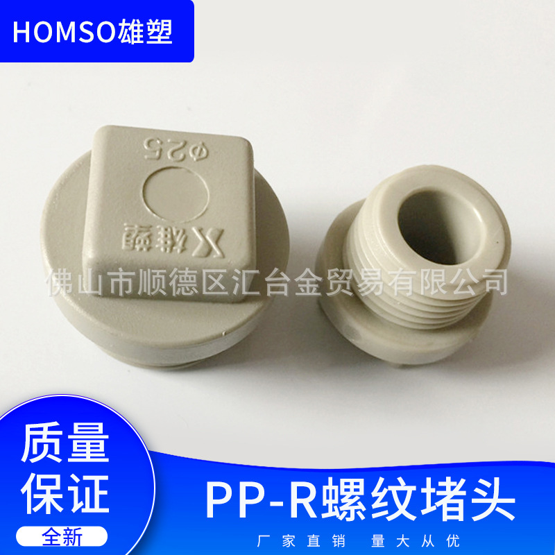 广东雄塑PPR给水管配件螺纹堵头塞头 一级代理厂价直销品质保证