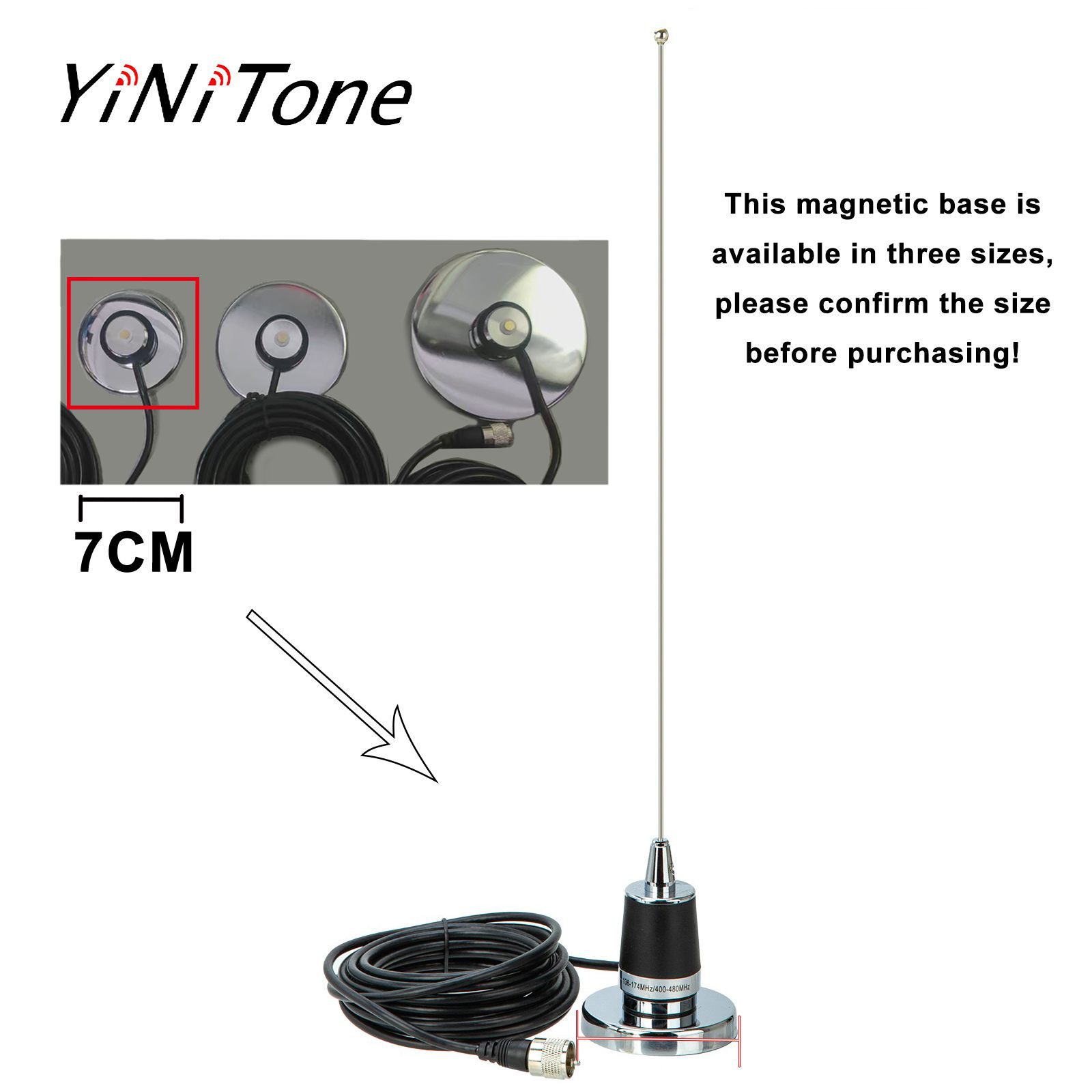 Nb70 plata 5 M NMO pequeña ventosa NMO coche antena traje coche walkie-talkie antena con ventosa combinación