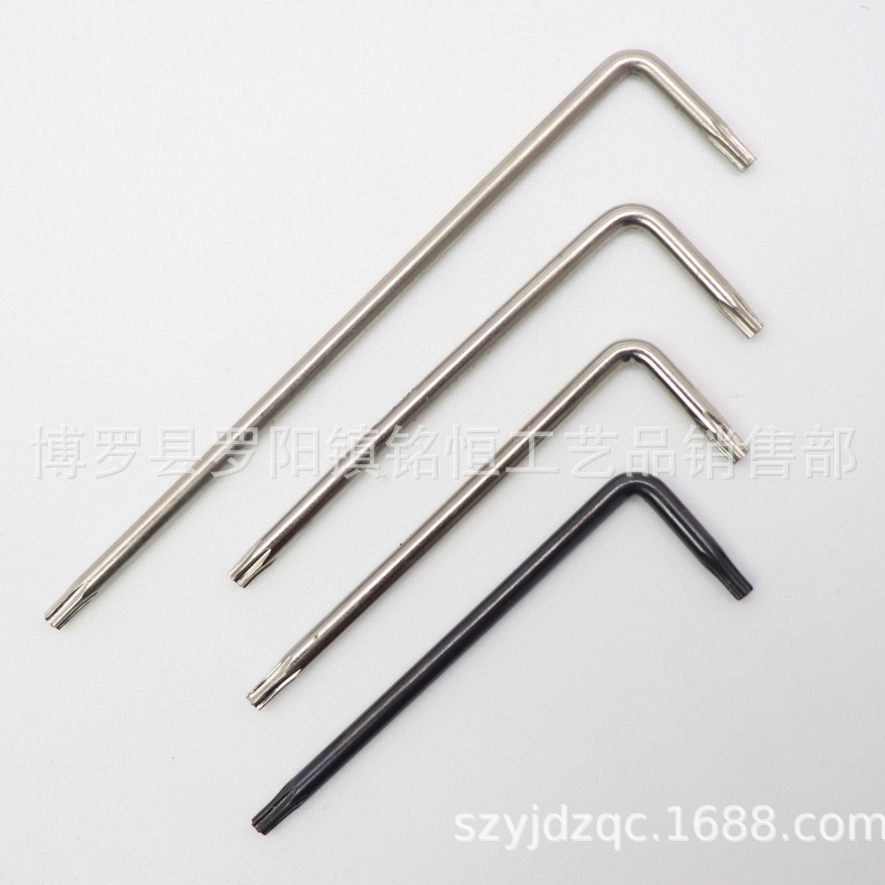 T10带孔梅花扳手 T10双头梅花发黑扳手  L型T10防盗梅花扳手