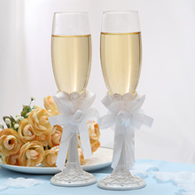 純潔浪漫玻璃高腳紅酒杯 西式精致結婚香檳杯愛心起泡洋酒杯