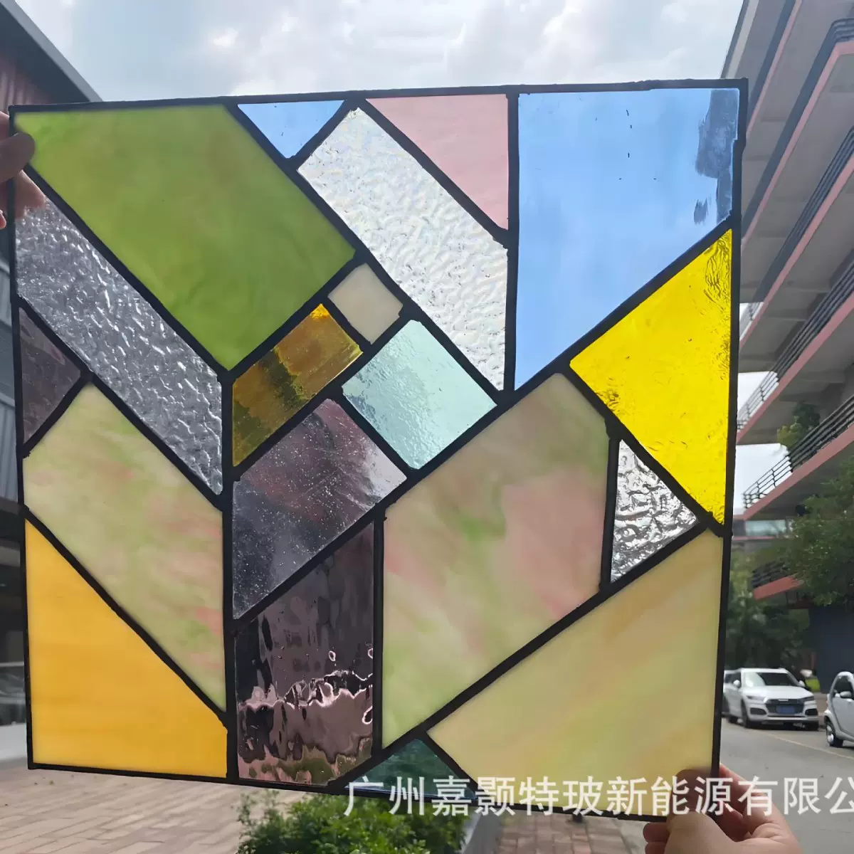 别墅门窗彩绘镶嵌玻璃 30mm镶嵌玻璃新中式 精美出口品质加工定制