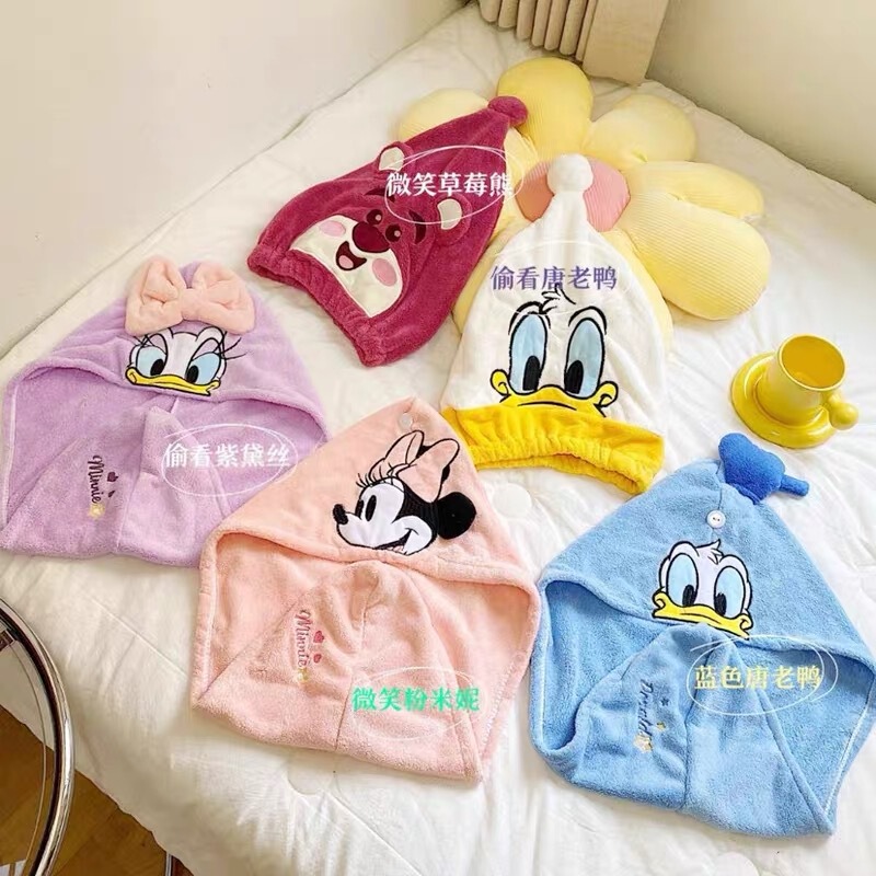 Mickey Dry Hair Cap 2025 New Model Strong Water Absorption Quick-Dry Double-Layer Thickened Cartoon Hair Towel Bath Cap Head Wrap