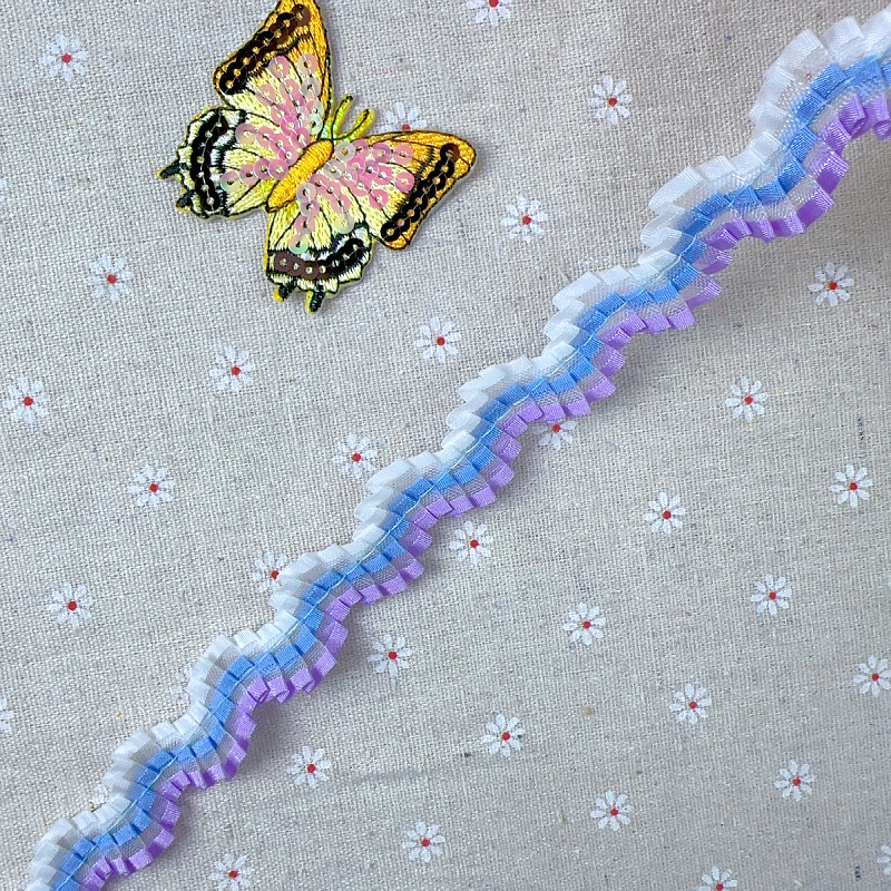 Moda doblada ondulada encaje en forma de S color encaje plisado ropa zapatos, sombreros, bolsos, ropa de bebé y otros accesorios de bricolaje